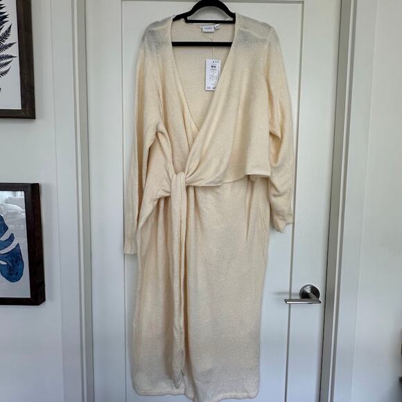 NWT Evoked Vila Womens Curve Viemma L/S Wrap Mid Calf Knit Dress Size US 22 - Picture 2 of 11